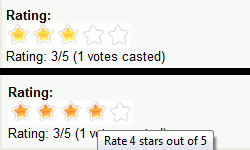 star rating view and view while hovering